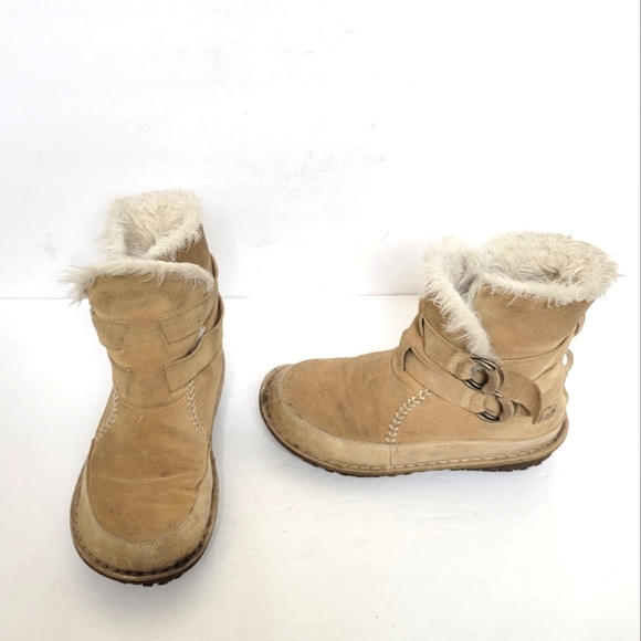 SOREL WOMEN’S SUEDE TOOTEGA FUR LINED WINTER SHORT BOOTS SIZE 7